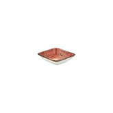 Laterite 4" x 3.5" x h:0.5" 2 oz. Square Orange Vitrified Bowl