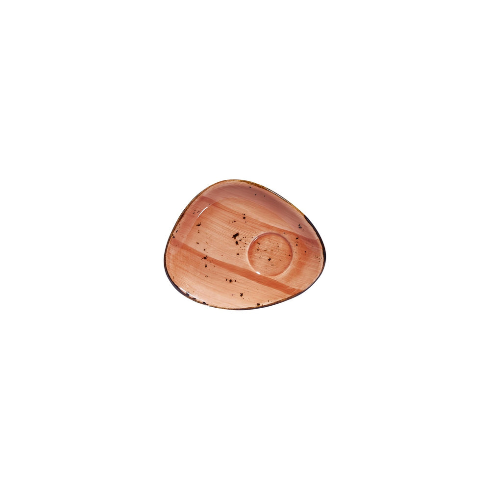Laterite 5.5" x 4.25" x h:0" Organic Orange Vitrified Saucer