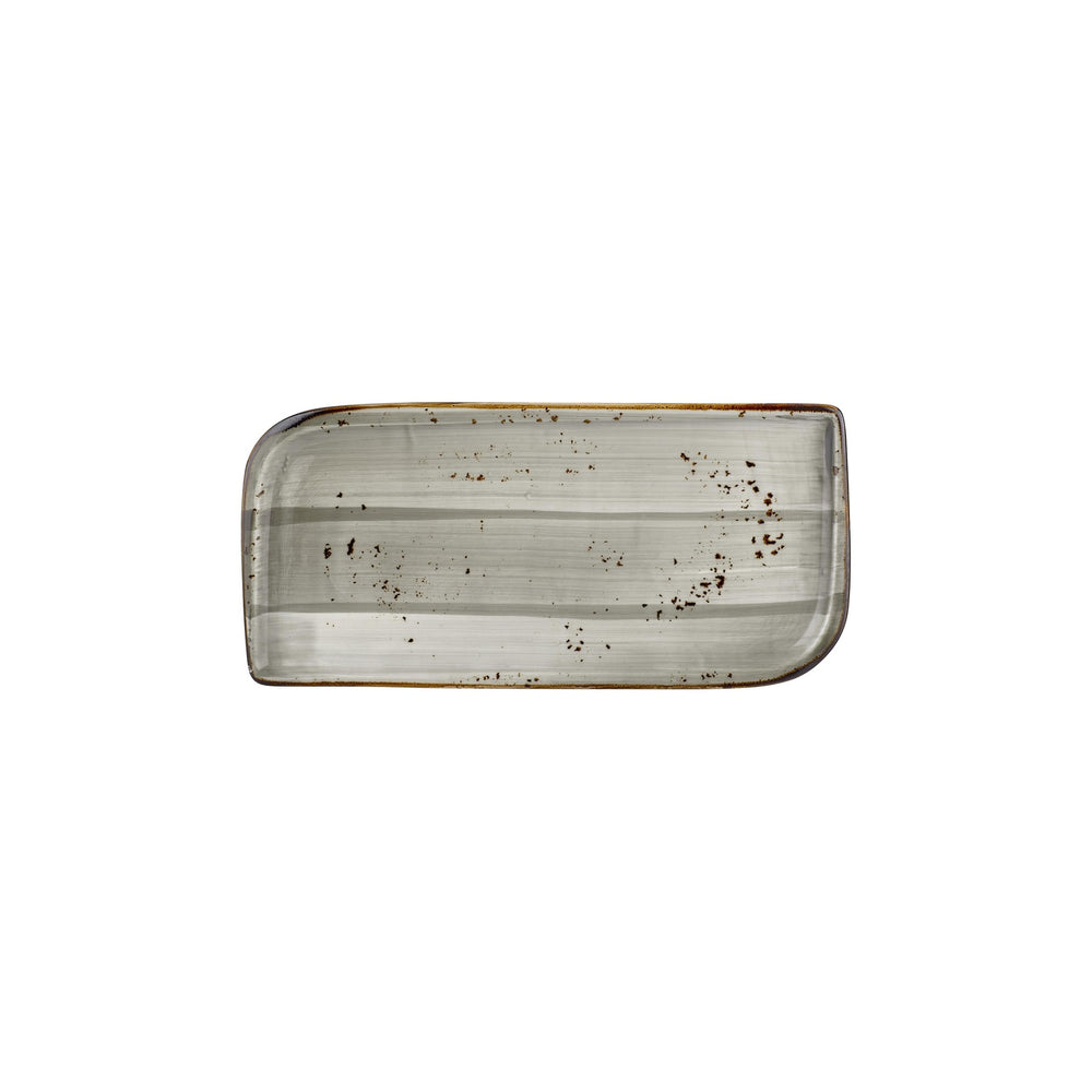 Supreme 11.75" x 7" x h:0" Rectangular Gray Vitrified Platter