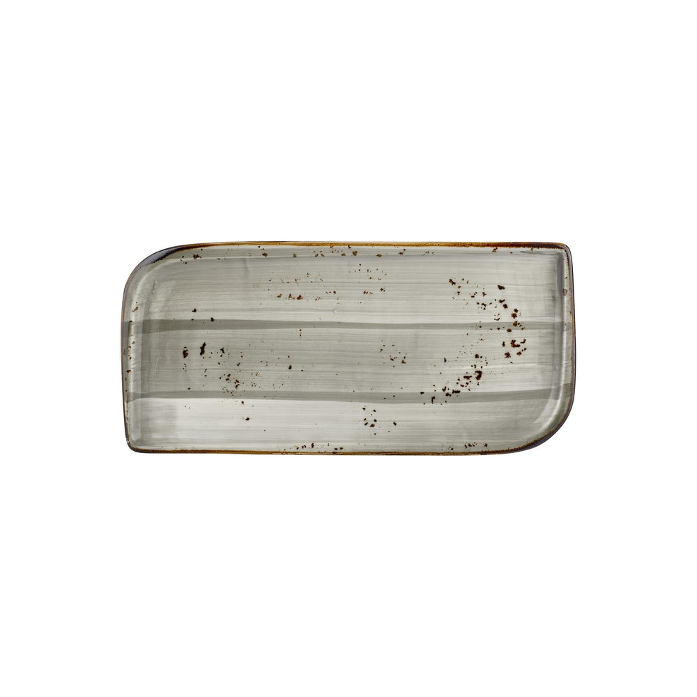 Supreme 13.75" x 6.25" x h:0" Rectangular Gray Vitrified Platter
