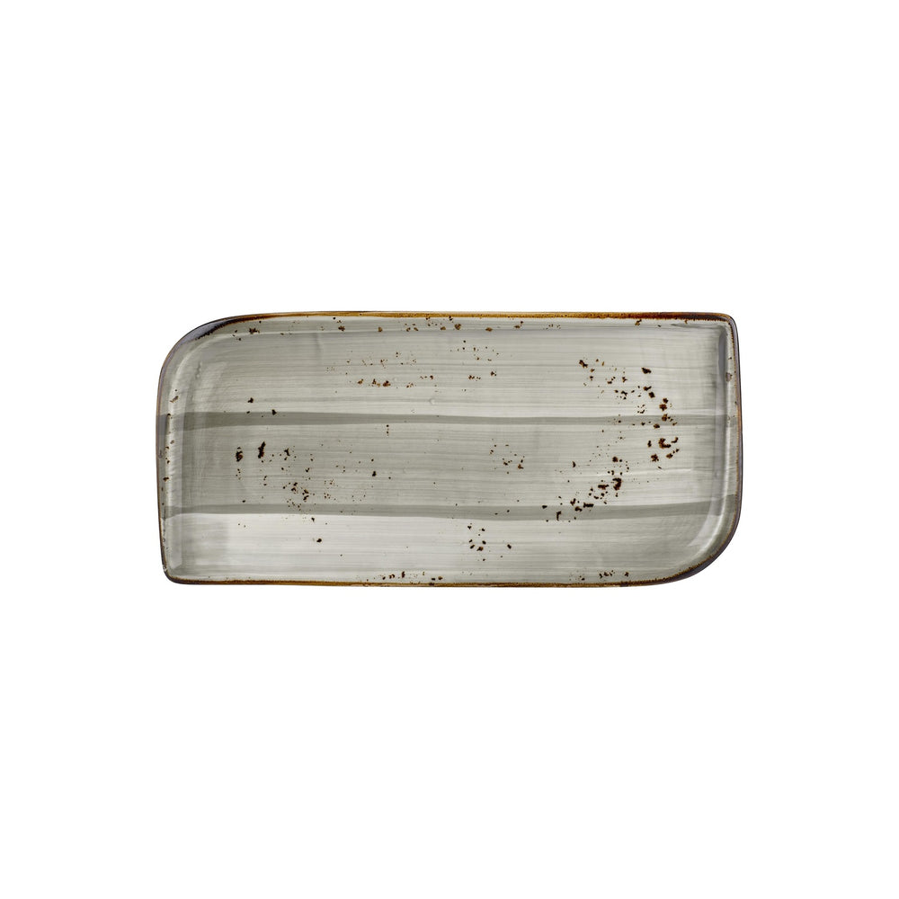 Supreme 13.75" x 6.25" x h:0" Rectangular Gray Vitrified Platter