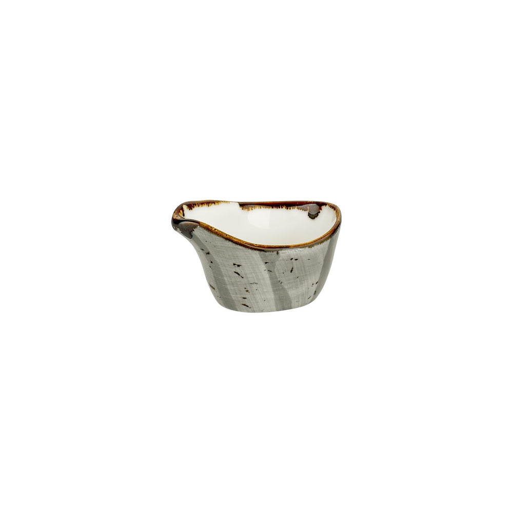 Supreme 3.25" x 2" x h:0" 2 oz. Oval Gray Vitrified Creamer