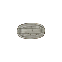 Supreme 9.5" x 5.75" x h:0" Oval Gray Vitrified Platter