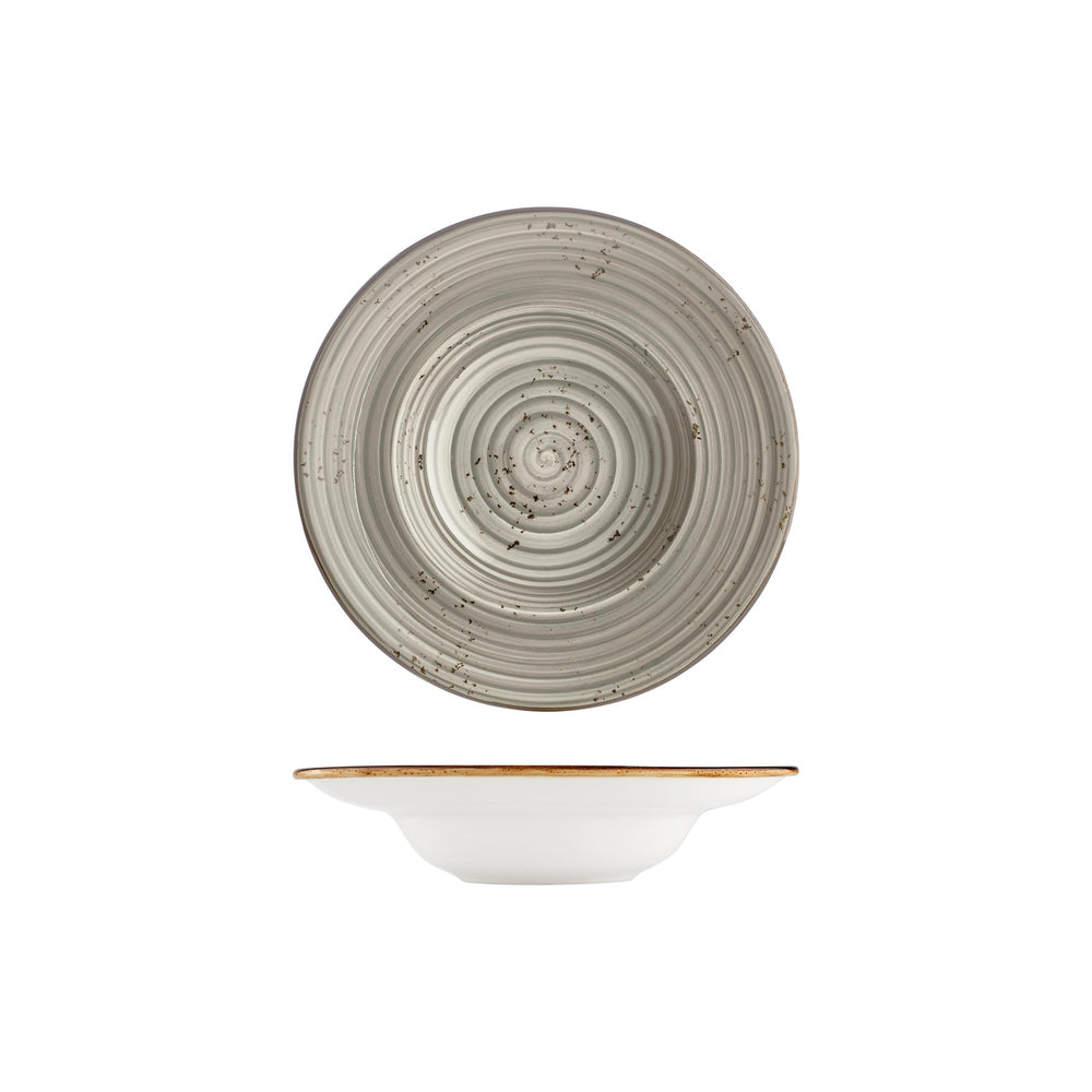 Supreme dia.9.75" h:0" 14 oz. Round Gray Vitrified Deep Plate