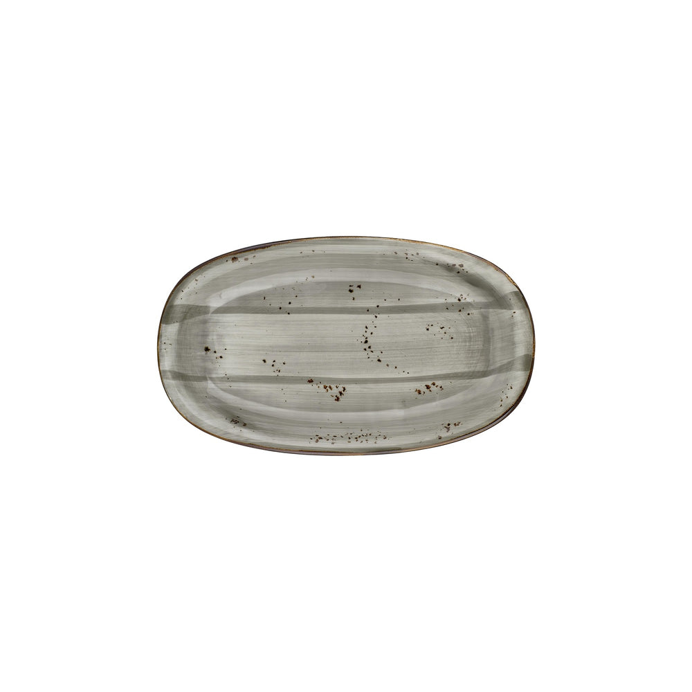 Supreme 11.5" x 7" x h:0" Oval Gray Vitrified Platter