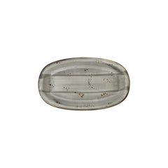 Supreme 11.5" x 7" x h:0" Oval Gray Vitrified Platter