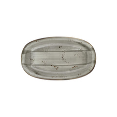 Supreme 13.5" x 8" x h:0" Oval Gray Vitrified Platter