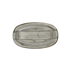Supreme 13.5" x 8" x h:0" Oval Gray Vitrified Platter