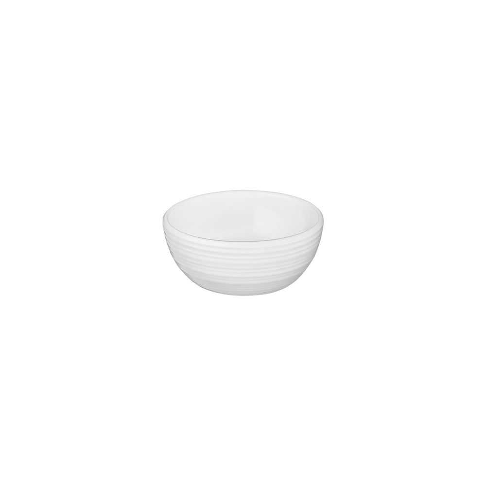 Helix White dia.2.75" h:1.25" 2 oz. Round Warm White Vitrified Bowl