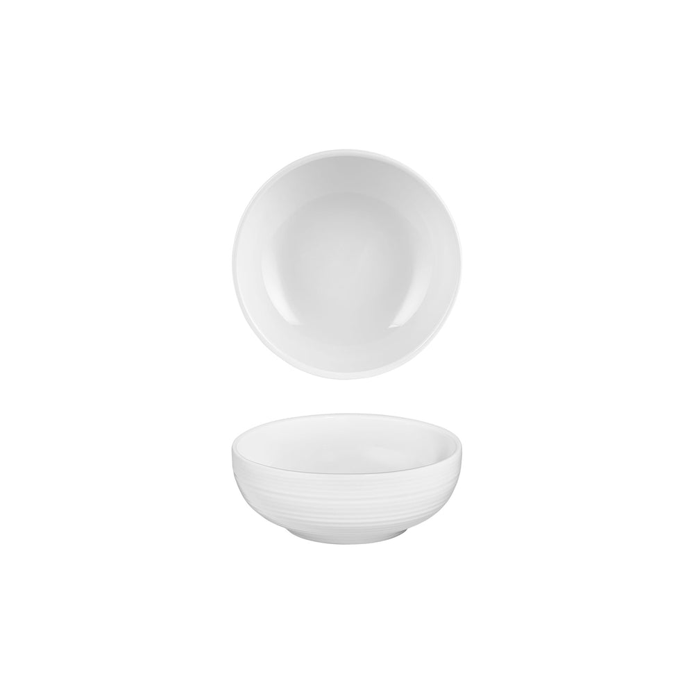Helix White dia.5.5" h:2" 16 oz. Round Warm White Vitrified Bowl