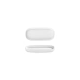 Helix White 7.75" x 3.75" x h:1" Oval Warm White Vitrified Platter