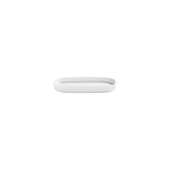 Helix White 7.75" x 3.75" x h:1" Oval Warm White Vitrified Platter