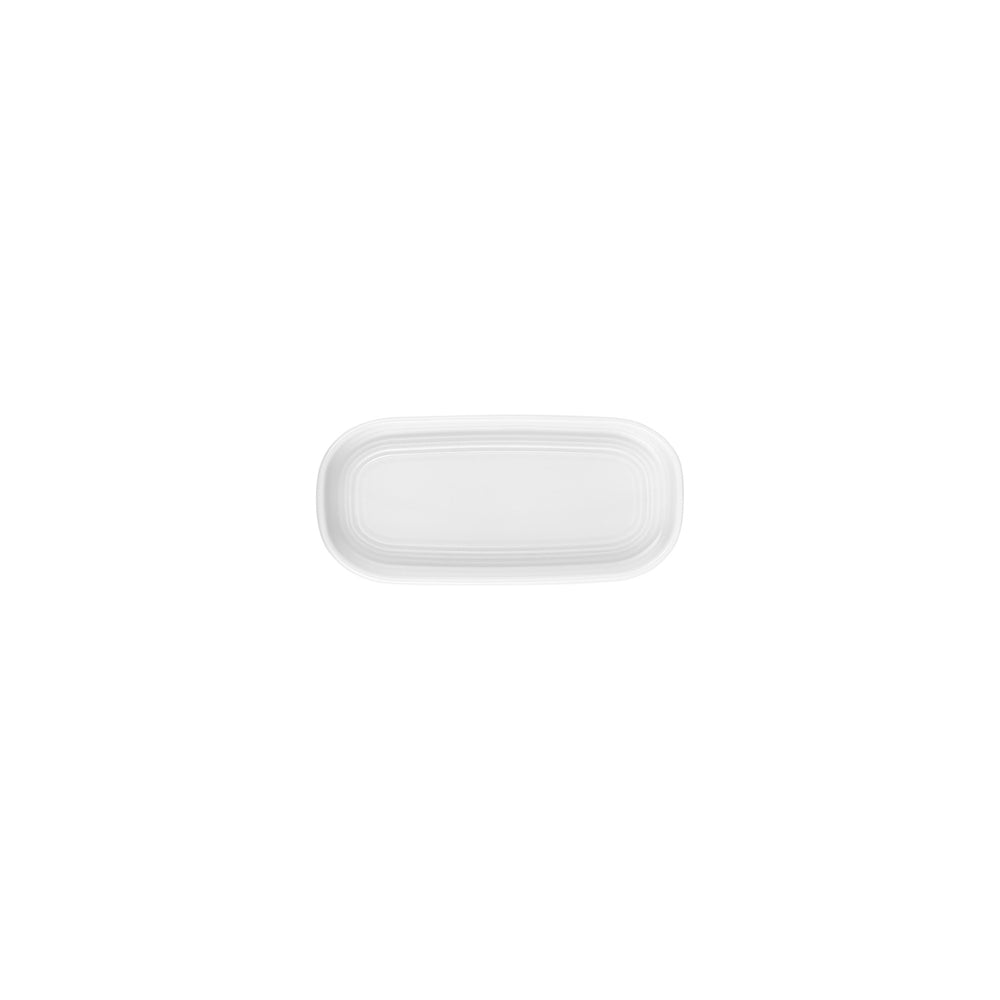 Helix White 7.75" x 3.75" x h:1" Oval Warm White Vitrified Platter