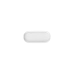 Helix White 7.75" x 3.75" x h:1" Oval Warm White Vitrified Platter