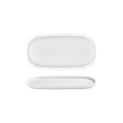 Helix White 11.75" x 6.25" x h:0.75" Oval Warm White Vitrified Platter