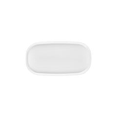 Helix White 11.75" x 6.25" x h:0.75" Oval Warm White Vitrified Platter