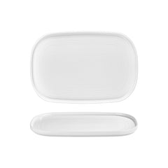 Helix White 13.5" x 9" x h:0.75" Oval Warm White Vitrified Platter