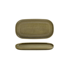 Helix Bamboo 11.75" x 6.25" x h:0.75" Oval Green Vitrified Platter