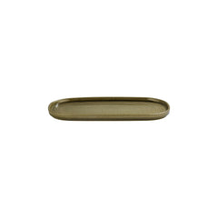 Helix Bamboo 11.75" x 6.25" x h:0.75" Oval Green Vitrified Platter