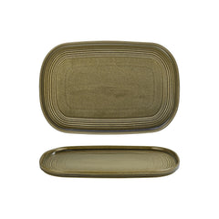 Helix Bamboo 13.5" x 9" x h:0.75" Oval Green Vitrified Platter