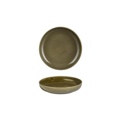 Helix Bamboo dia.7.5" h:1.5" 24 oz. Round Green Vitrified Deep Plate