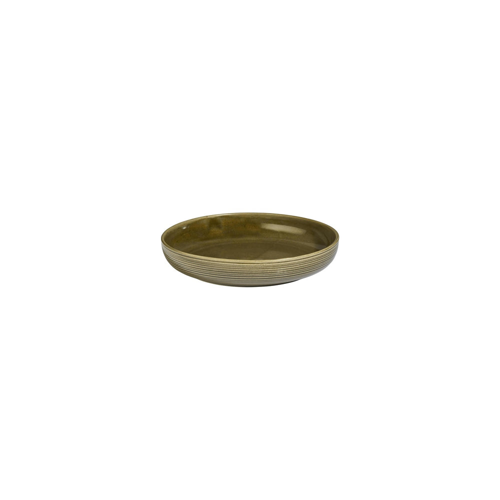 Helix Bamboo dia.7.5" h:1.5" 24 oz. Round Green Vitrified Deep Plate