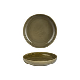 Helix Bamboo dia.9" h:2" 42 oz. Round Green Vitrified Deep Plate