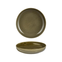 Helix Bamboo dia.10.25" h:2" 59 oz. Round Green Vitrified Deep Plate