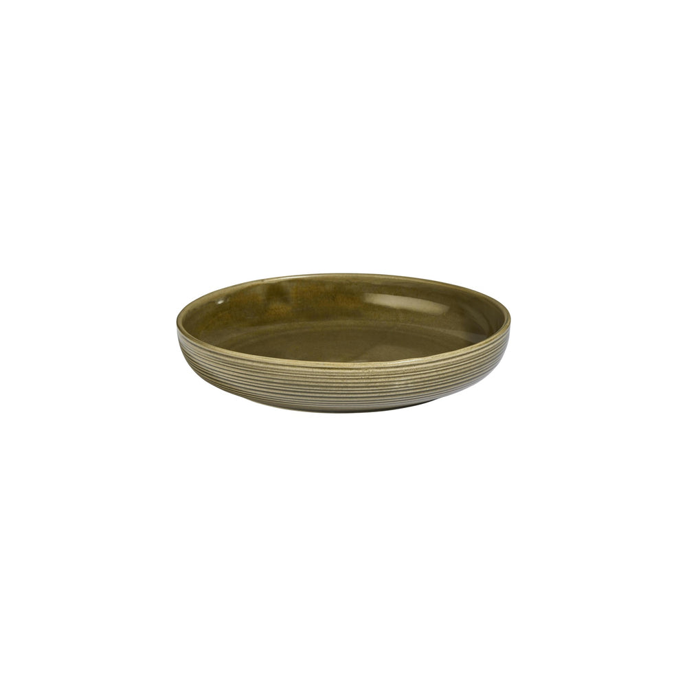 Helix Bamboo dia.10.25" h:2" 59 oz. Round Green Vitrified Deep Plate