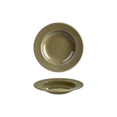 Helix Bamboo dia.9" h:0" 10 oz. Round Green Vitrified Deep Plate