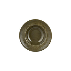 Helix Bamboo dia.9.75" h:2.25" 14 oz. Round Green Vitrified Deep Plate