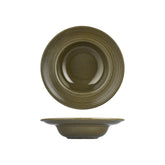 Helix Bamboo dia.10.75" h:2.5" 17 oz. Round Green Vitrified Deep Plate