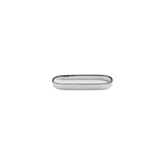 Helix Black 7.75" x 3.75" x h:1" Oval Black Vitrified Platter