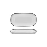 Helix Black 11.75" x 6.25" x h:0" Oval Black Vitrified Platter