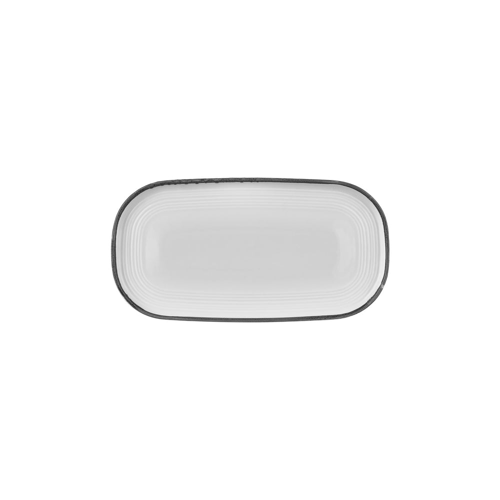 Helix Black 11.75" x 6.25" x h:0.75" Oval Black Vitrified Platter