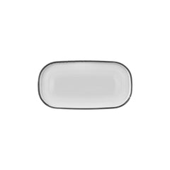 Helix Black 11.75" x 6.25" x h:0.75" Oval Black Vitrified Platter