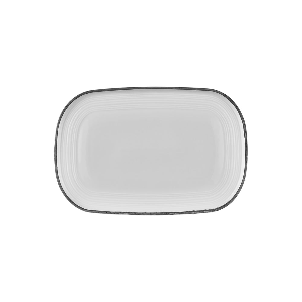Helix Black 13.5" x 9" x h:0.75" Oval Black Vitrified Platter
