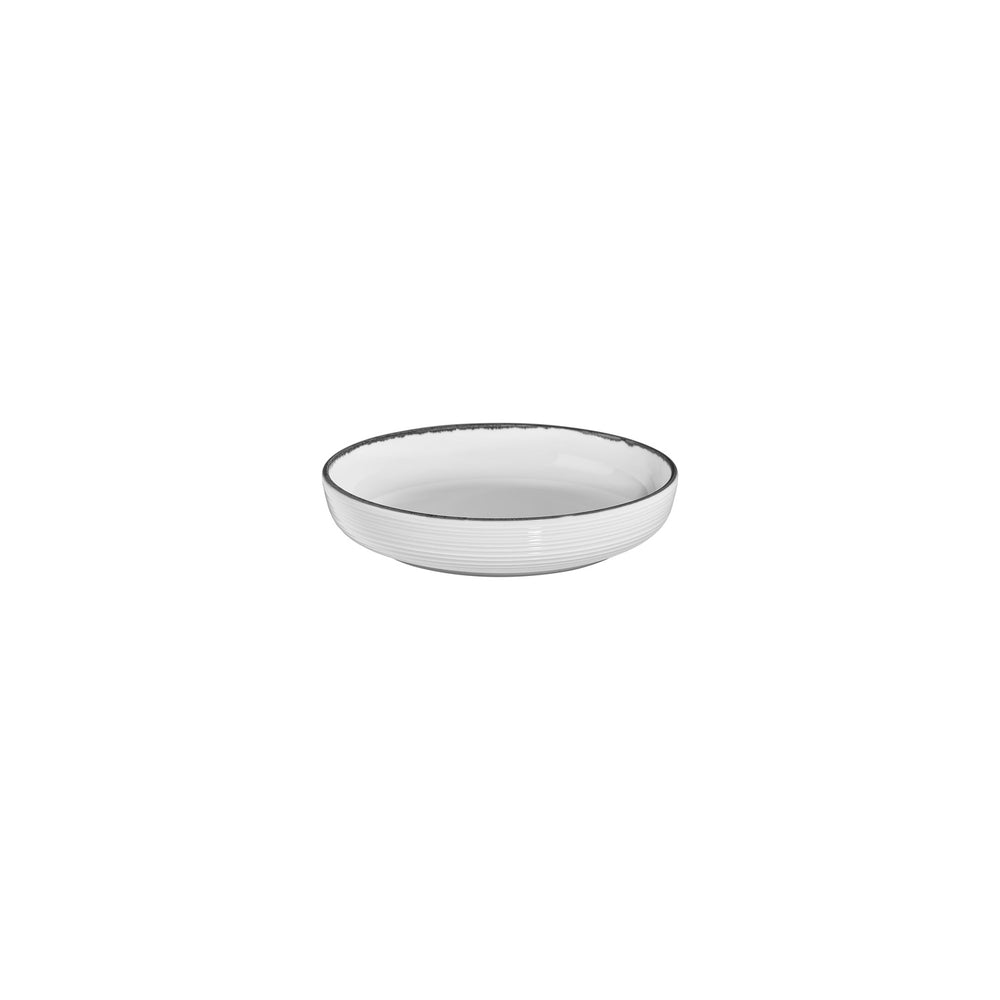 Helix Black dia.7.5" h:1.5" 24 oz. Round Black Vitrified Deep Plate