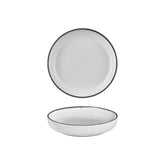 Helix Black dia.9" h:0" 42 oz. Round Black Vitrified Deep Plate