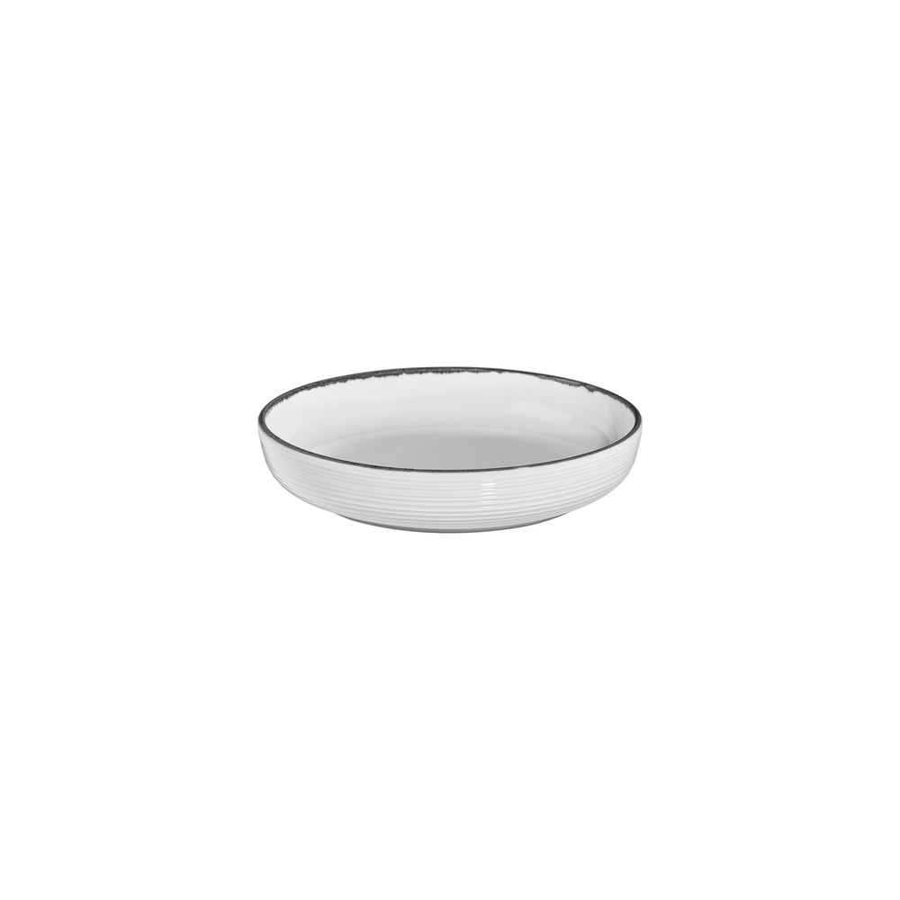 Helix Black dia.9" h:2" 42 oz. Round Black Vitrified Deep Plate