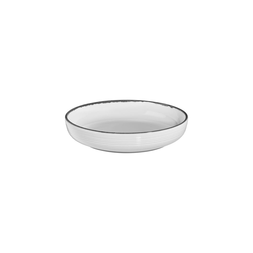 Helix Black dia.10.25" h:2" 59 oz. Round Black Vitrified Deep Plate