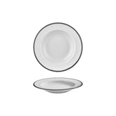 Helix Black dia.9" h:0" 10 oz. Round Black Vitrified Deep Plate