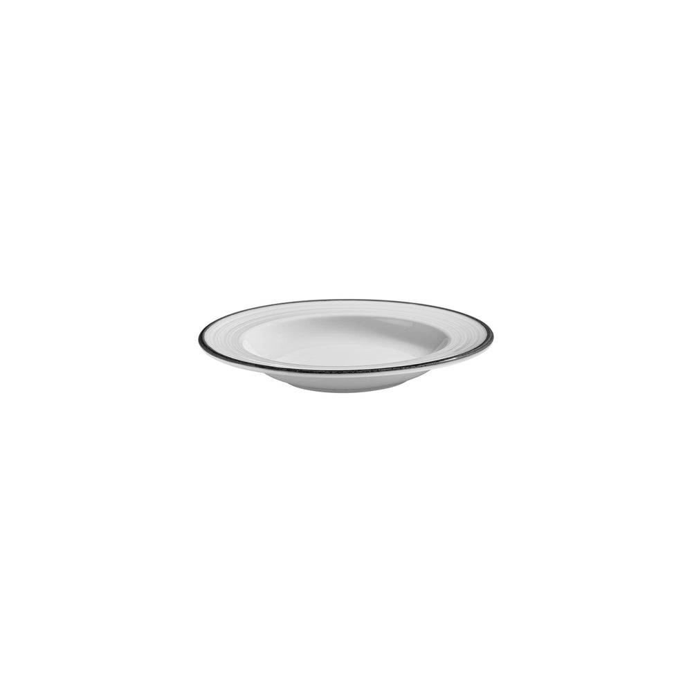 Helix Black dia.9" h:0" 10 oz. Round Black Vitrified Deep Plate