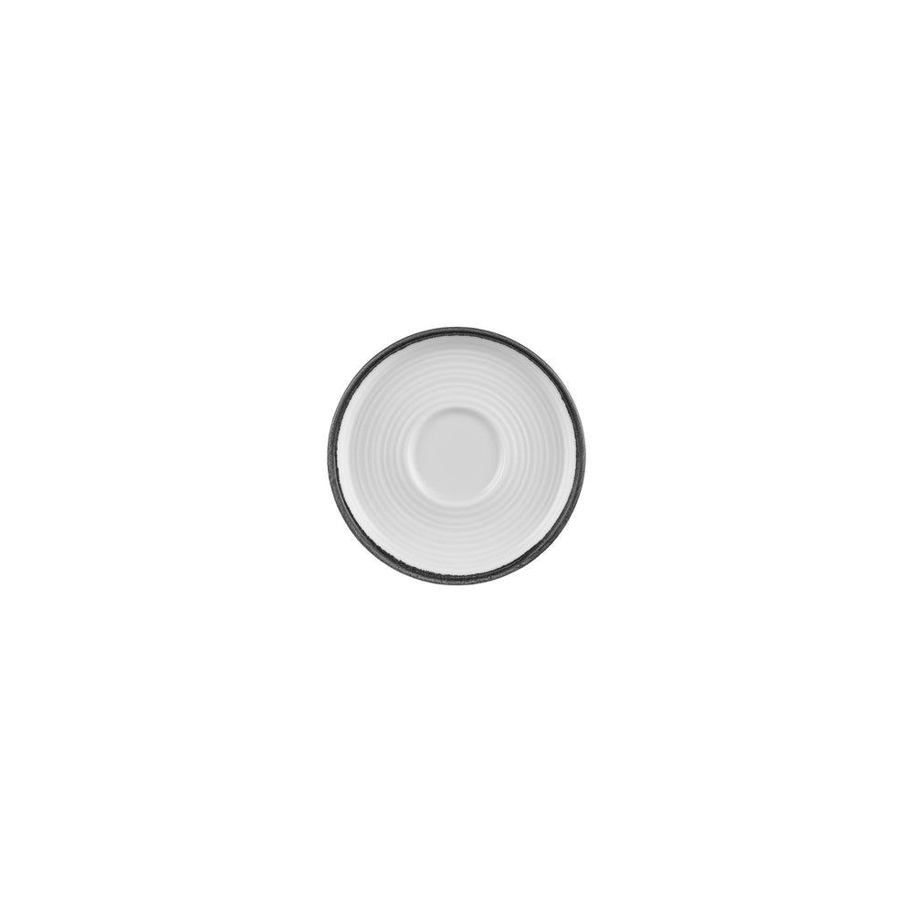 Helix Black dia.5" Round Black Vitrified Saucer