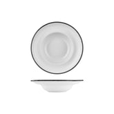 Helix Black dia.9.75" h:2.25" 14 oz. Round Black Vitrified Deep Plate