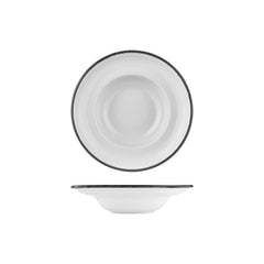 Helix Black dia.9.75" h:2.25" 14 oz. Round Black Vitrified Deep Plate