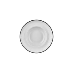 Helix Black dia.9.75" h:2.25" 14 oz. Round Black Vitrified Deep Plate