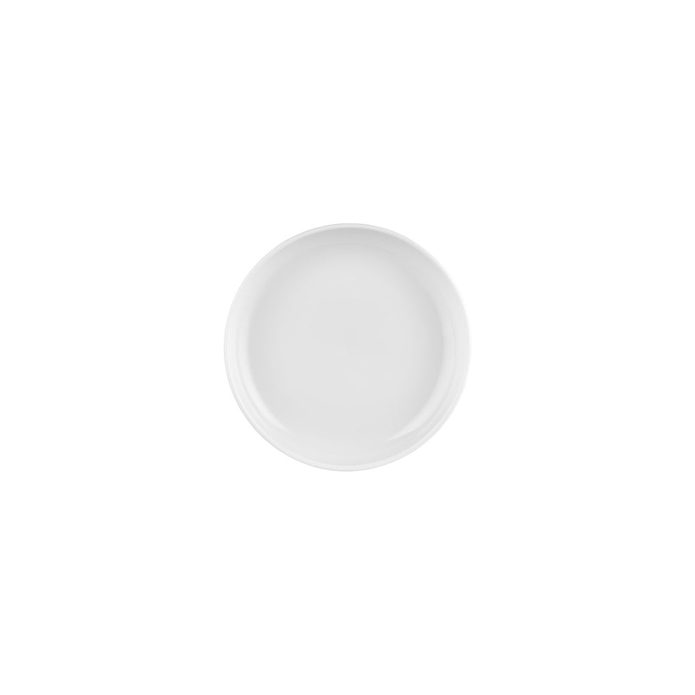Helix White dia.7.5" h:1.5" 24 oz. Round Warm White Vitrified Deep Plate