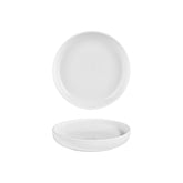 Helix White dia.9" h:2" 42 oz. Round Warm White Vitrified Deep Plate
