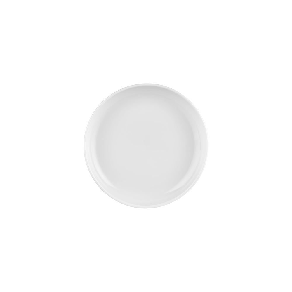 Helix White dia.9" h:2" 42 oz. Round Warm White Vitrified Deep Plate
